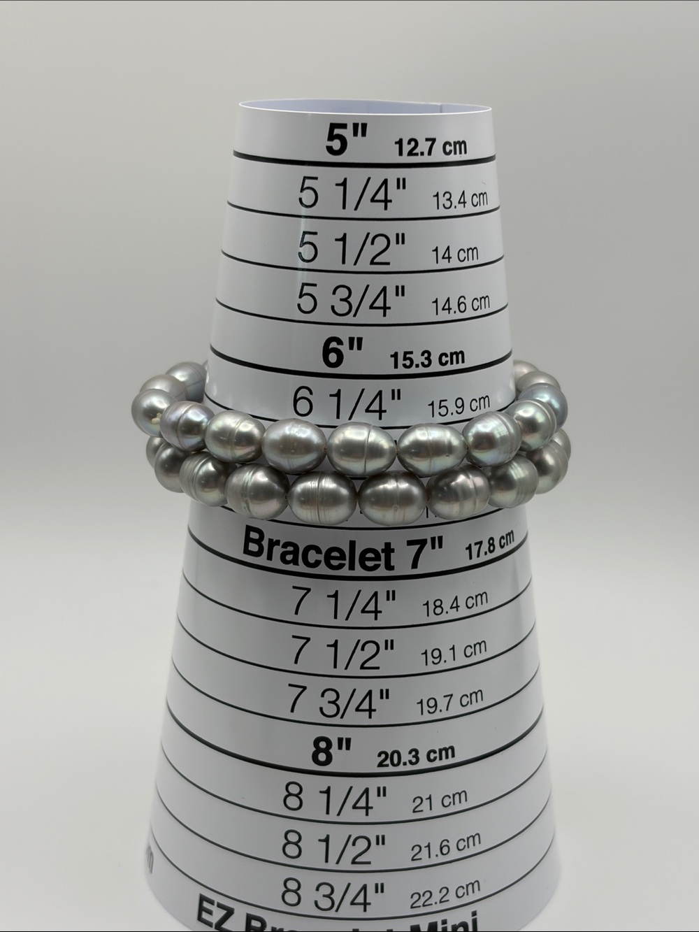 Silver Gray Freshwater Pearl Stretch Bracelets - Picture 2 of 3